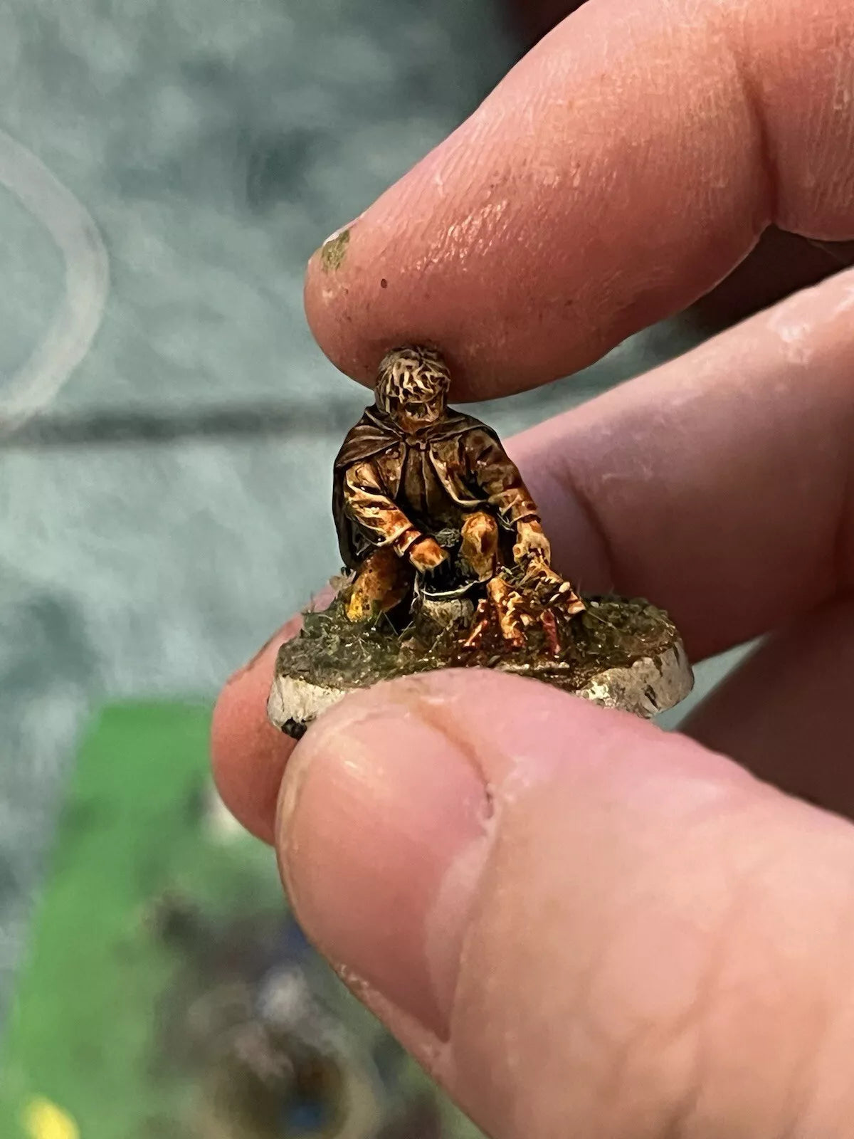 Sam by the fire: Lord of the Rings