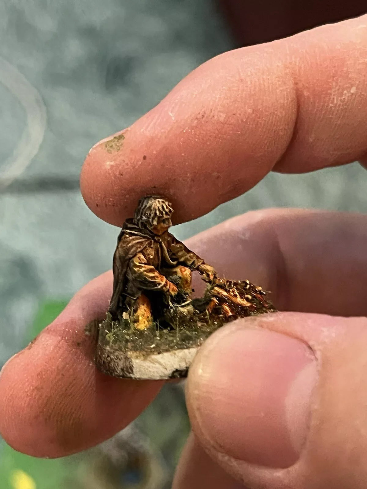 Sam by the fire: Lord of the Rings